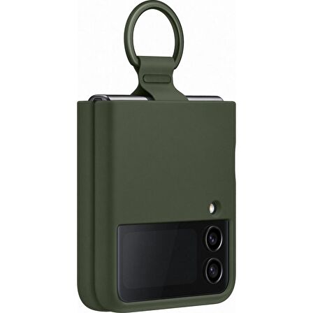 Samsung Z Flip 4 Orijinal Yüzüklü Silikon Kılıf - Haki