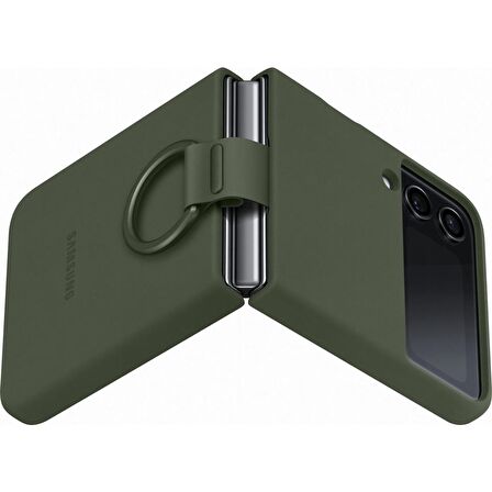 Samsung Z Flip 4 Orijinal Yüzüklü Silikon Kılıf - Haki
