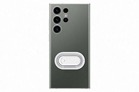 Samsung Galaxy S23 Ultra Standlı Halkalı Kılıf - Şeffaf