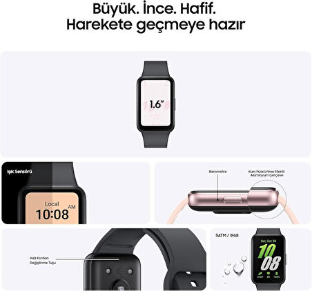 Samsung Galaxy Fit 3 Gri Akıllı Bileklik Teşhir