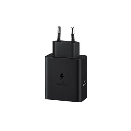 Samsung EP-T5020X 50W Type-C Çift Çıkışlı Kablolu Hızlı Şarj Adaptörü Siyah Samsung Türkiye Garantili 