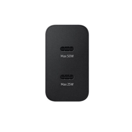 Samsung EP-T5020X 50W Type-C Çift Çıkışlı Kablolu Hızlı Şarj Adaptörü Siyah Samsung Türkiye Garantili 