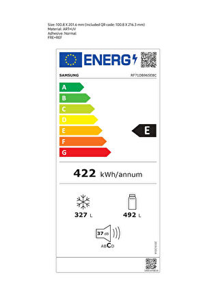 Samsung RF71DB965E8C Gardırop Tipi No Frost Buzdolabı