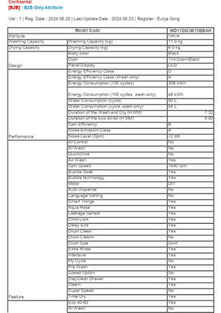Samsung WD11DG5B15BBAH Kurutmalı Çamaşır Makinesi