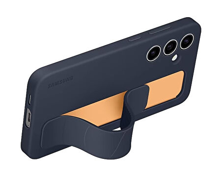 Samsung Galaxy S24 FE Kordonlu & Standlı Silikon Kılıf Lacivert