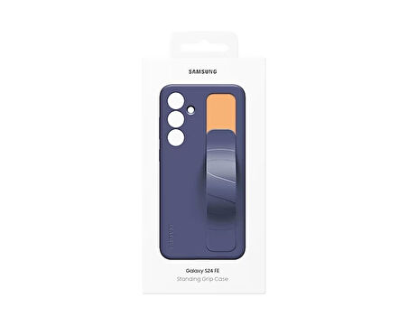 Samsung Galaxy S24 FE Kordonlu & Standlı Silikon Kılıf Lacivert