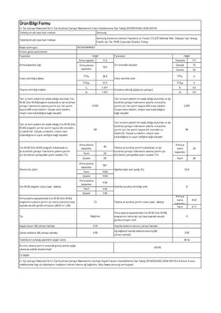 Samsung WD18DB8995BZAH 1000 Devir 18 kg / 11 kg Kurutmalı Çamaşır Makinesi