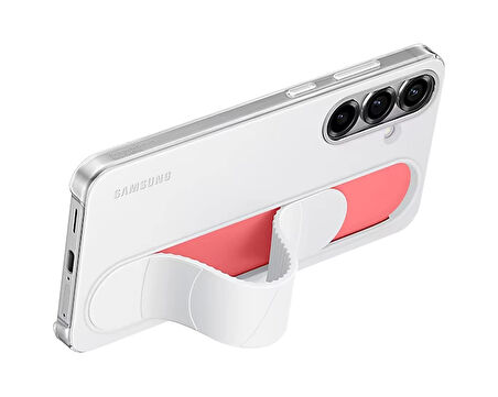 Samsung Galaxy S25+ Standlı Kordonlu Kılıf Beyaz