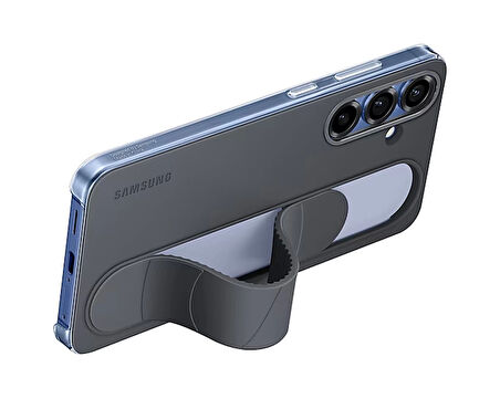 Samsung Galaxy S25+ Standlı Kordonlu Kılıf Siyah