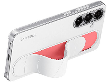 SAMSUNG Galaxy S25 Standlı Kordonlu Telefon Kılıfı Beyaz