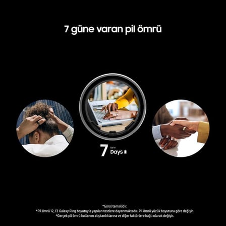 SAMSUNG Galaxy Akıllı Yüzük Gümüş Titanyum Yüzük Ölçüsü 12, 21.4 mm