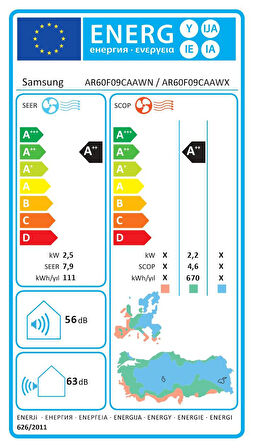 Samsung WindFree Premium Plus AR60F09CAAW/SK A++ 9000 BTU Inverter Duvar Tipi Klima