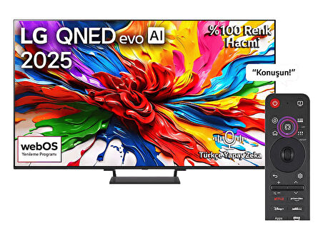 LG 85QNED93A6A 85 inç 215 Ekran Uydu Alıcılı 4K Smart AI Sihirli Kumanda QNED Evo TV 2025