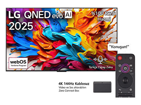 LG 75QNED9MA6B 75 inç 191 Ekran Uydu Alıcılı 4K Smart 144Hz Video ve Ses Aktarımı ile Kablosuz Görüntü İletebilen Evo AI QNED TV