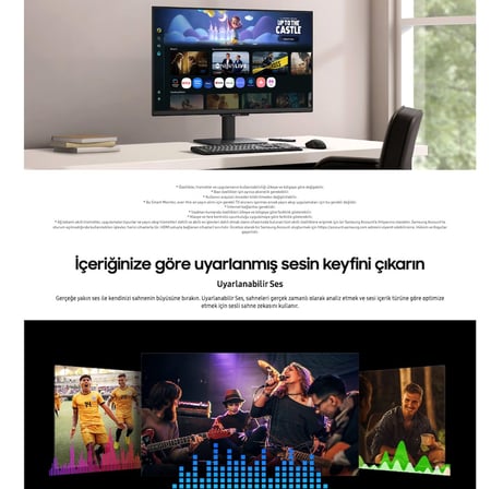 Samsung 27 Inç Full Hd 1920 x 1080 60 Hz 4 Ms Wi-Fi Bluetooth Tizen Smart Tv Uyumlu Dahili Hoparlör