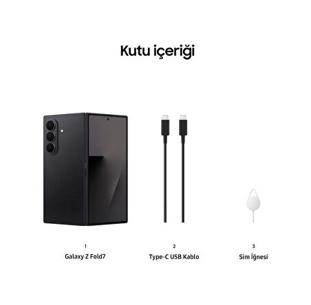 Samsung Galaxy Z Fold 7 512 12 GB (Samsung Türkiye Garantili) Gece Siyahı 512 GB