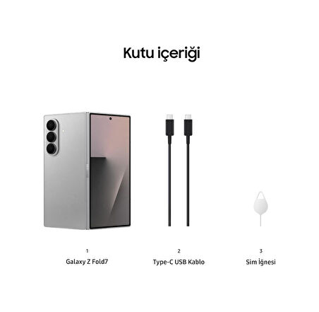 Samsung Galaxy Z Fold 7 512 12 GB (Samsung Türkiye Garantili) Gümüş 512 GB