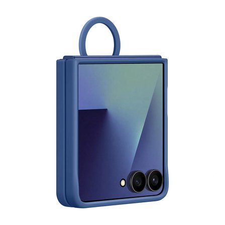 Samsung Galaxy Z Flip 7 Yüzüklü Silikon Kılıf - Lacivert