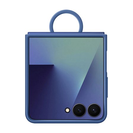 Samsung Galaxy Z Flip 7 Yüzüklü Silikon Kılıf - Lacivert