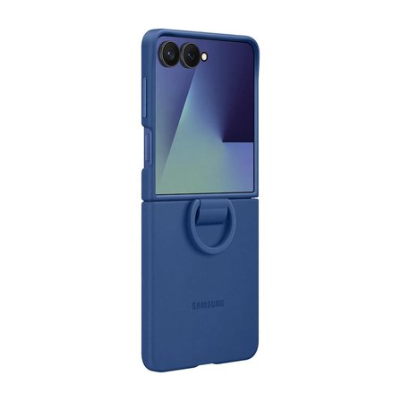 Samsung Galaxy Z Flip 7 Yüzüklü Silikon Kılıf - Lacivert