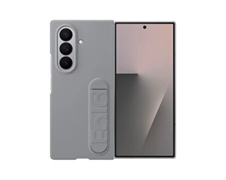 Samsung Galaxy Z Fold 7 Standlı Silikon Telefon Kılıfı Gri