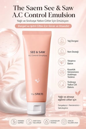 See & Saw A.c Control Emulsion/ Yağlı Ve Sivilceye Yatkın Ciltler Için Emülsiyon