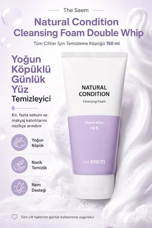 The Saem Natural Condition Double Whip Yüz Temizleyici 150 ml