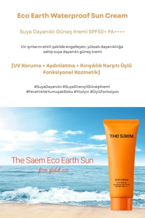 Eco Earth Face & Body Waterproof SPF 50+ PA++++ / Suya Dayanıklı Yüz & Vücut Güneş Kremi 100gr