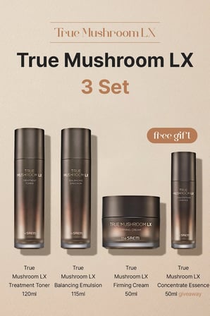 The Saem True Mushroom LX Cilt Bakım Seti 3'lü Aydınlatıcı & Kırışıklık Karşıtı