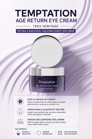 The Saem Temptation Age Return Göz Kremi Retinol ve Bakuchiol Yaşlanma Karşıtı