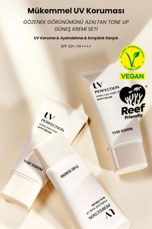 The Saem UV Perfection Poreless Tone Up Sun Cream SPF50+ PA++++ Vegan Ton Eşitleyici Güneş Koruyucu Krem Set