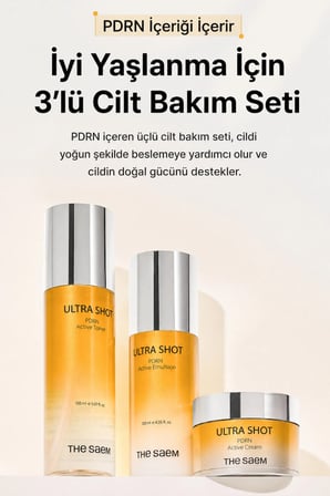 The Saem Ultra Shot PDRN Yüz Bakım Seti 3'lü Sıkılaştırıcı Aydınlatıcı