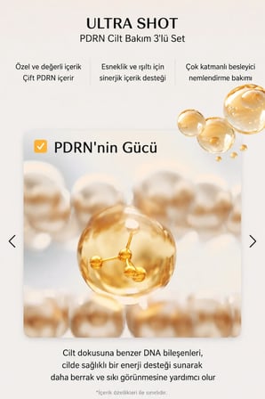 The Saem Ultra Shot PDRN Yüz Bakım Seti 3'lü Sıkılaştırıcı Aydınlatıcı