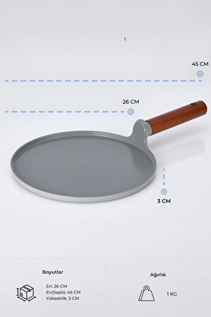 Neoflam Fika Xtrema Kaplama Gri Krep Tavası 26 Cm