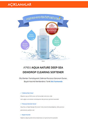 Pürüzsüzleştirici Tonik 500ml A'PIEU Aqua Nature Deep-Sea Dewdrop Clearing Softener