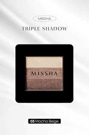 Yumuşak Dokulu, Dökülme Yapmayan 3 Renkli Göz Farı Triple Shadow No.3 (Mocha Beige)