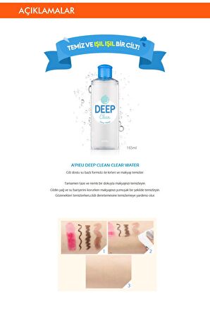 Makyajı Derinlemesine Temizleyen Makyaj Temizleme Suyu 165ml APIEU Deep Clean Clear Water