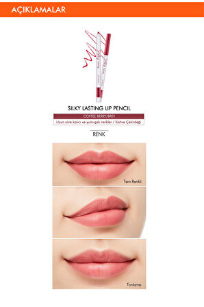 İpeksi Dokuda Kalıcı Dudak Kalemi  Silky Lasting Lip Pencil (Coffee Berry)