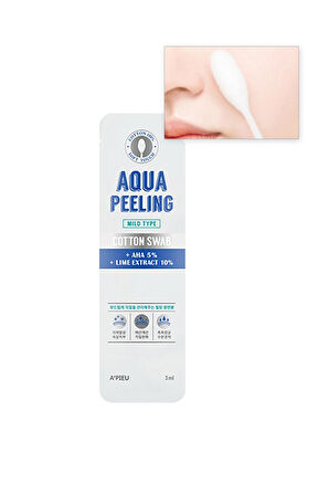 %100 Pamuk Peeling Çubuğu (Hafif) APIEU Aqua Peeling Cotton Swab (Mild)