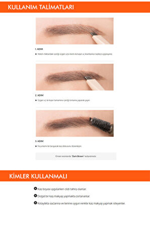 Uzun Süre Kalıcı Asansörlü Kaş Kalemi  Perfect Eyebrow Styler (Brown)