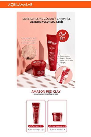 Missha Red Clay Yağlı Cilt için Temizleyici Yüz Temizleme Köpüğü 120 ml & Kil Maskesi 