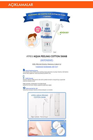 %100 Pamuk Peeling Çubuğu (Yoğun) APIEU Aqua Peeling Cotton Swab (Intensive)