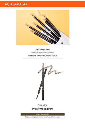 Bulaşmayan Kalıcı Doğal Kaş Kalemi  Smudge Proof Wood Brow (Brown)