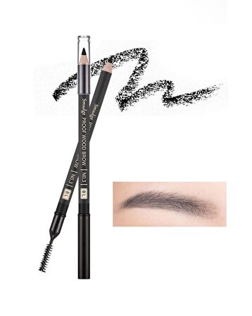 Bulaşmayan Kalıcı Doğal Kaş Kalemi  Smudge Proof Wood Brow (Black)