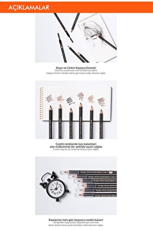 Bulaşmayan Kalıcı Doğal Kaş Kalemi  Smudge Proof Wood Brow (Black)