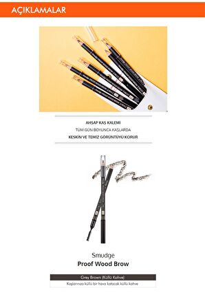 Bulaşmayan Kalıcı Doğal Kaş Kalemi  Smudge Proof Wood Brow (Gray Brown)