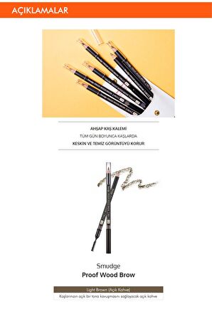 Bulaşmayan Kalıcı Doğal Kaş Kalemi  Smudge Proof Wood Brow (Light Brown)