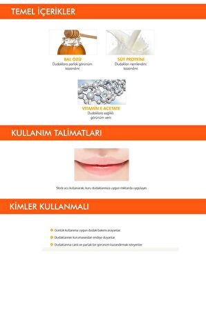 Süt ve Bal Özlü Nemlendirici Dudak Balmı APIEU Honey & Milk Lip Balm