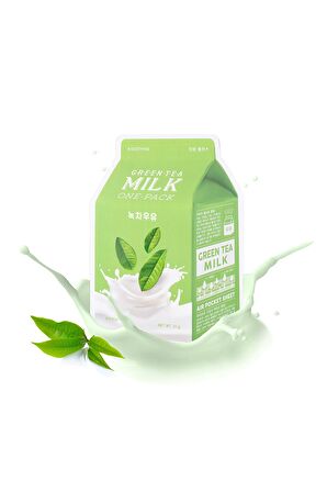 Hassas Ciltler İçin Stres Karşıtı Yaprak Maske(Yeşil Çay-Süt) APIEU Green Tea Milk One-Pack