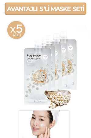 Avantajlı Aydınlatıcı Nemlendirici ve İnci Özlü Uyku Maske(10mlx5Ad) Pure Source Pocket Pack (Pearl)